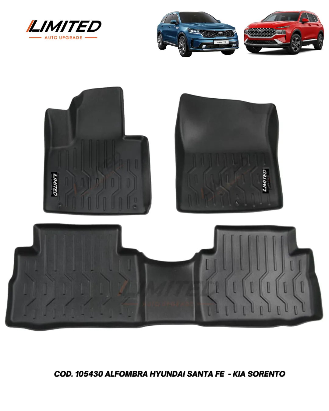 ALFOMBRA HYUNDAI SANTA FE 19-23 - KIA SORENTO 21+ (LIMITED)
